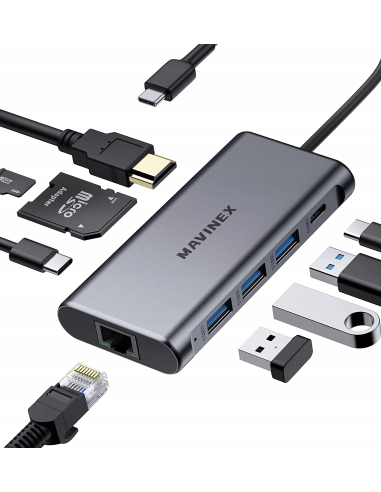 Hub USB C 9 w 1 stacja dokująca...