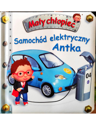 Mały chłopiec. Samochód elektryczny...