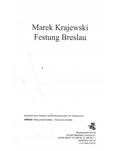 Festung Breslau Marek Krajewski