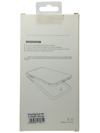 Etui plecki SILICONE MAG COVER z MagSafe do Apple iPhone 12 Mini różowy
