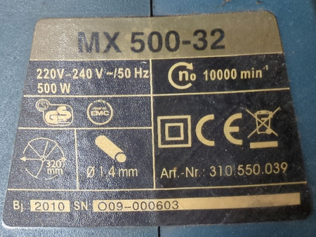 PODKASZARKA ELEKTRYCZNA MEROX MX 500-32 500W 32cm 10000/min.