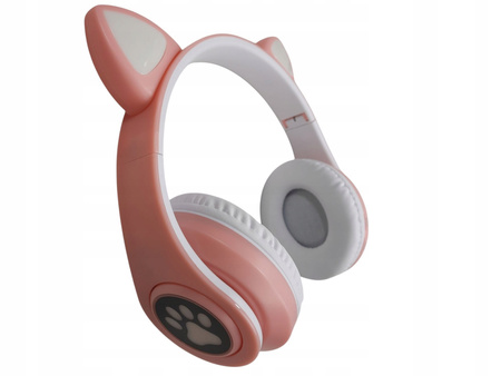 Słuchawki bezprzewodowe nauszne CATS SNK-B39M Kocie uszy Różowe