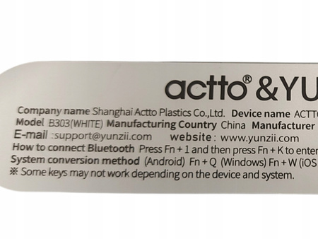 KLAWIATURA BEZPRZEWODOWA BLUETOOTH YUNZII ACCTO BIAŁA RETRO
