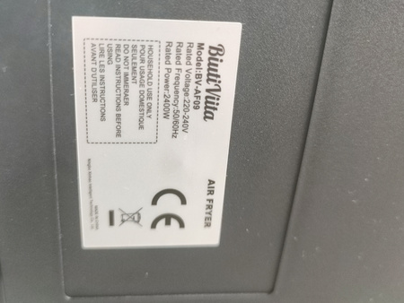 FRYTKOWNICA BEZTŁUSZCZOWA BIUTTIVIITA BV-AF09 10 L 2400W AIR FRYER