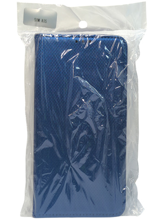 Etui z klapką Samsung Galaxy A15 ciemnoniebieski skóra TPU 6,5"