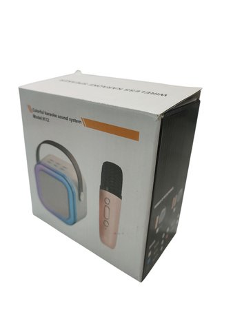 Zestaw do karaoke bezprzewodowy przenośny K12 Bluetooth RGB 2x mikrofon