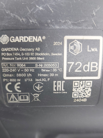 Zestaw hydroforowy Gardena 9064 3800 Silent 600W 21L 3,9 bar
