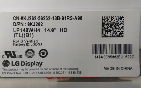 Matryca LG LP140WH4 (TL) (B1) 14" 1366x768px Matowa