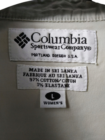 KOSZULA DAMSKA Z KRÓTKIM RĘKAWEM COLUMBIA ROZMIAR L SZARA