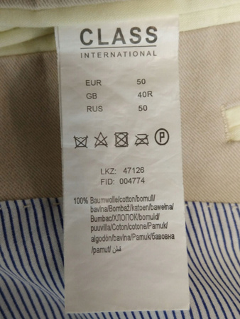 MARYNARKA MĘSKA CLASS INTERNATIONAL ROZMIAR 50 KREMOWA