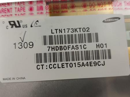 Matryca SAMSUNG LTN173KT02 17,3" 1600x900 40pin Błyszcząca