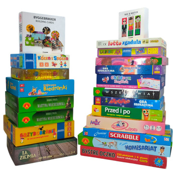 Gry planszowe Mix Box 21 sztuk Imprezowe Przygodowe Rodzinne