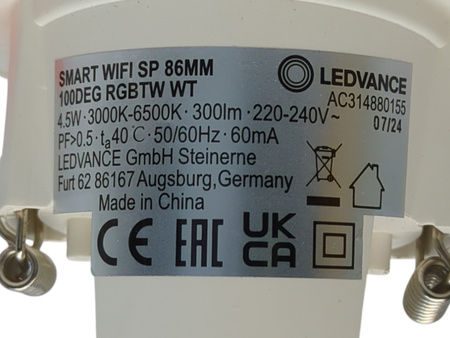 Oprawa Podtynkowa LED Spotlight Recess 86mm RGB 450lm 4,5W Color Ledvance
