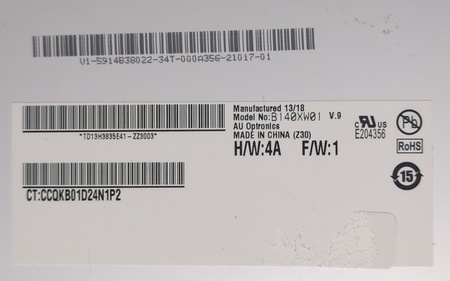 Matryca LCD AUO B140XW01 V.9 14" 1366x768 40pin matowa