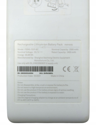 Odkurzacz pionowy bezprzewodowy Xiaomi G9 MJSCXCQIT 400W