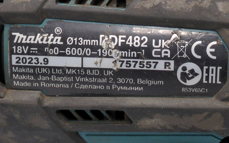Wiertarko-wkrętarka akumulatorowa Makita DDF482 18V 62Nm 13mm Li-Ion