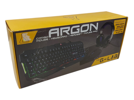 THE G-LAB Combo Argon E – Zestaw Gamingowy 4 w 1 QWERTZ