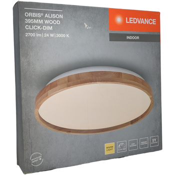 Plafon LED Ledvance Orbis Alison 39cm 24W 3000K drewno ClickDim