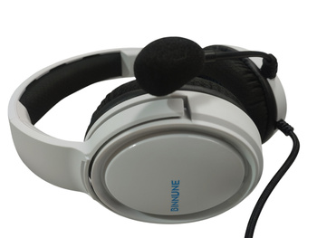 Słuchawki przewodowe nauszne z mikrofonem Binnune BG02 białe