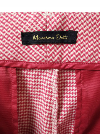 Spodnie damskie MASSIMO DUTTI Rozmiar 36 Czerwone w kratę
