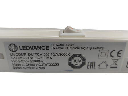 Lampa Meblowa Listwa LED 12W 3000K 90cm LINEAR COMPACT SWITCH LEDVANCE