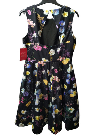 Sukienka damska LITTLE MISTRESS Rozmiar 44 Czarna w kwiaty