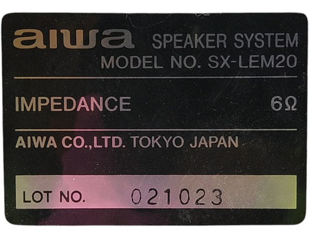 Głośniki Kolumny Aiwa SX-LEM20 6ohm