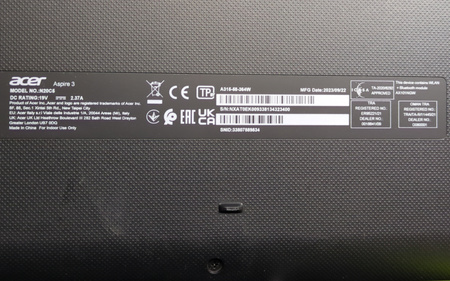 Laptop Acer Aspire 3 A315-58 i3-1115G4 8GB RAM 256GB SSD 15,6" FHD