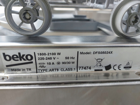 Zmywarka wolnostojąca BEKO DFS05024X 44.8cm 10 kompletów 5 programów Kl. E