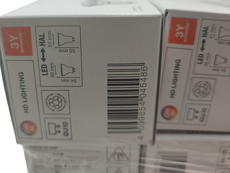 Zestaw 5 Żarówek LED Ledvance Performance Class 4,5W 840 GU10 350lm