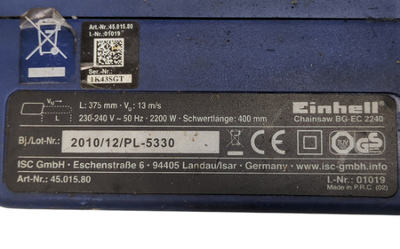 Piła elektryczna łańcuchowa Einhell BG-EC 2240 2200 W