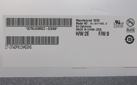 Matryca AUO B116XTN02.3 11.6 HD 1366x768 TN LED 30pin Matowa