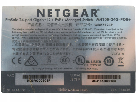 Switch zarządzalny NETGEAR GSM7224P ProSafe M4100-24G-POE+