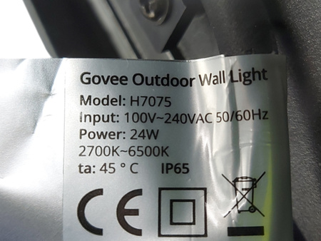Lampa ścienna Kinkiet zewnętrzny Govee Outdoor Wall Light H7075 24W 2szt.