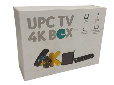 MINI DEKODER Z PILOTEM UPC TV 4K BOX nagrywanie w chmurze sterowanie głosem