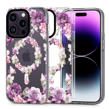 Etui Plecki do Iphone 14 Pro Max MagSafe Magmood Tech-Protect kwiaty