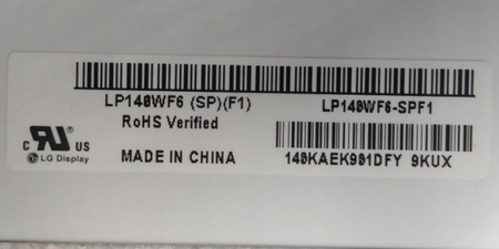 Matryca LG LP140WF6 (SP)(F1) 14,0'' 1920x1080 FHD Led IPS Matowa