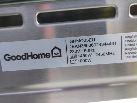 Kuchenka mikrofalowa do zabudowy GoodHome Bamia GHMO25EU 25 l 900 W