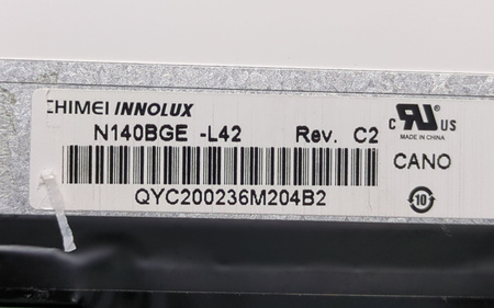 Matryca Chimei InnoLux N140BGE -L42 Rev. C2 14" 1366x768p 40pin Błyszcząca