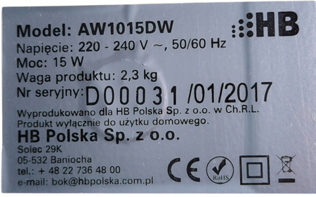 Nawilżacz powietrza HB z funkcją oczyszczania powietrza (AW1015DW)