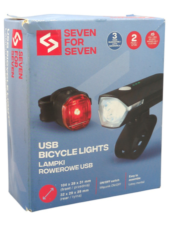 LAMPKI ROWEROWE AKUMULATOROWE USB/C ŁADOWALNE 2 TRYBY SZYBKI MONTAŻ IP44