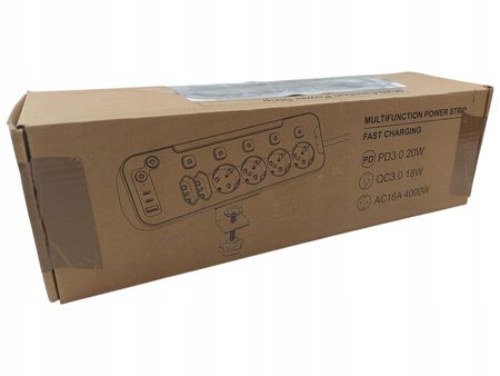 Listwa zasilajaca P-558A PD3.0 20W QC3.0 18W AC16A 4000W