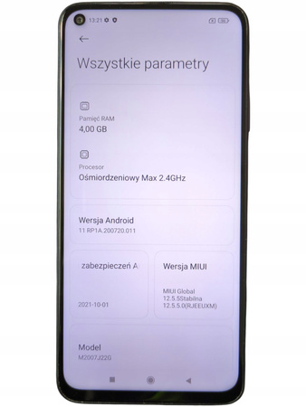 Smartfon Xiaomi Redmi Note 9T M2007J22G 5G 4/128GB 6,53" 60Hz 48Mpix Czarny