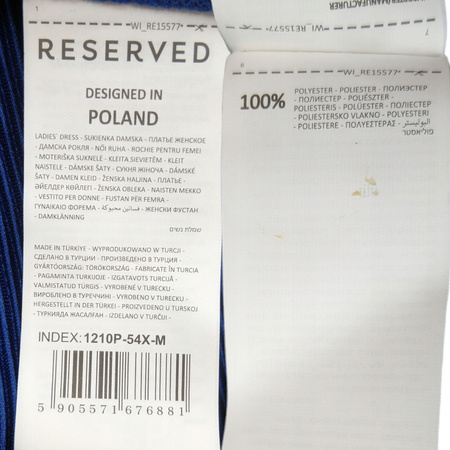 Sukienka damska z odkrytymi ramionami RESERVED Rozmiar M GRANATOWA