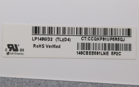 Matryca LG LP140WD2 (TL)(D4) 14" 1600x900p 40pin Matowa