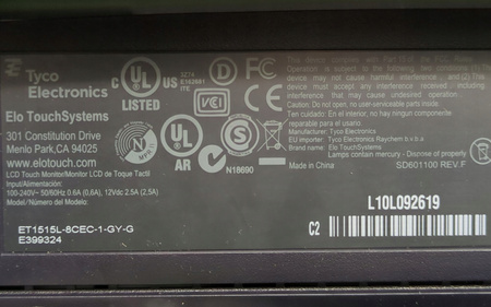 Monitor dotykowy Elo 1515L 15" 1024x768p