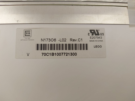 Matryca Chimei N173O6 -L02 Rev.C1 17,3" 1600x900p 40pin Błyszcząca