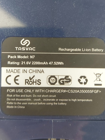 Odkurzacz pionowy bezprzewodowy TASVAC N7 niebieski