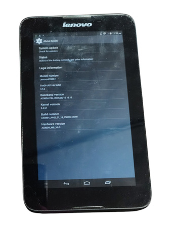 Tablet Lenovo Tab A7 A3300-H 7" 1024x600px 1GB RAM 8GBEMCP