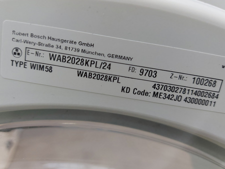 Pralka Bosch WAB2028KPL/24 6kg 56 cm 1000 obr./min